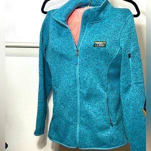 LL Bean blue zip up fleece